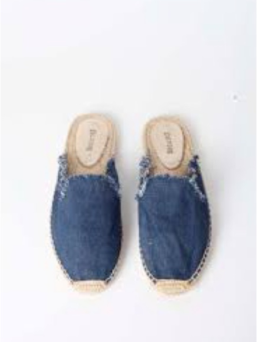 Anthropologie Denim Blue Espadrille Slip-On Mules